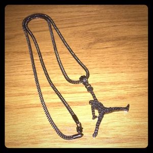 Black Jordan pendant necklace